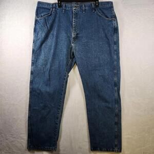 Vtg Brittania Cowboy Cut Jeans 44x30‎ Blue 100% Cotton USA Fabric Heavyweight